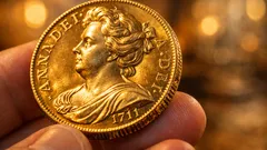 Så blev ett 1711 års 5-guinea i guld värd 144 000 pund på auktion i London