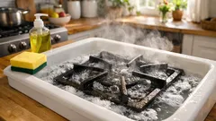 Så får du spisgallret rent igen med bikarbonat och kokhett vatten